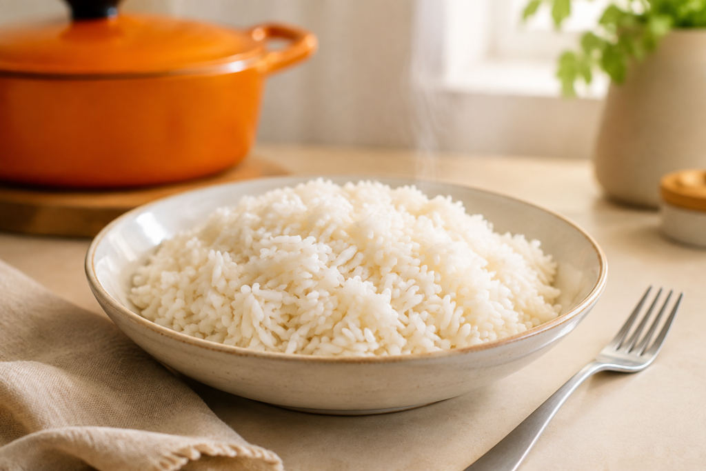 Arroz soltinho pronto e servido